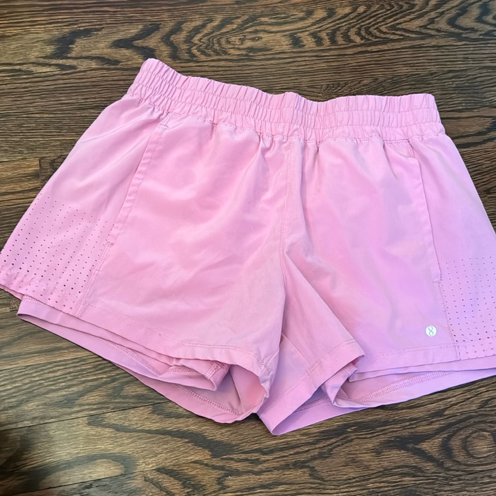 Pink workout shorts